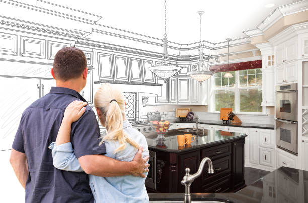 Custom kitchen cabinets installed in a Baring home